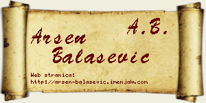 Arsen Balašević vizit kartica